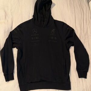 Formula 1 F1 Mercedes Petronas AMG black hooded sweatshirt hoodie mens size XL